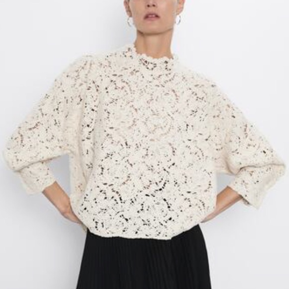 Zara crochet sweatshirt